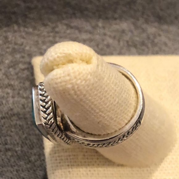 BARSE Turquoise Sterling Silver Braid Rope Detail Ring 7 - Picture 10 of 10